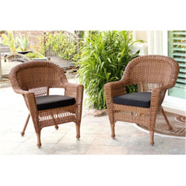 Propation W00205-C-2-FS017-CS Honey Wicker Chair with Black Cushion PR2434076